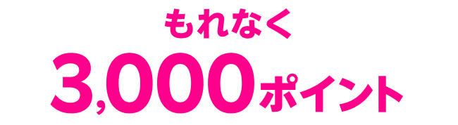 もれなく3,000ポイント