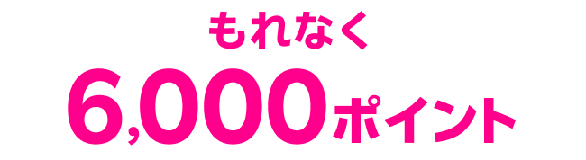 もれなく6,000ポイント