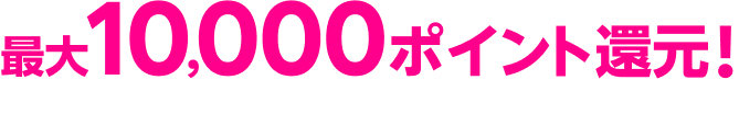 最大10,000円相当のポイント還元！