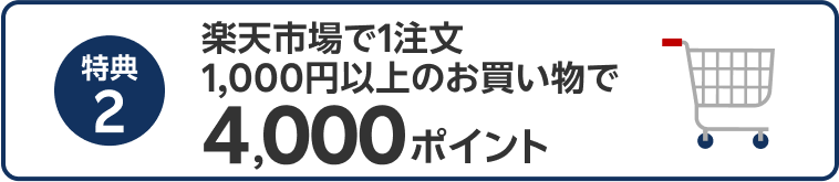 楽天市場で1注文1,000円以上のお買い物で4,000ポイント