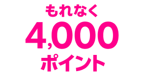 もれなく4,000ポイント