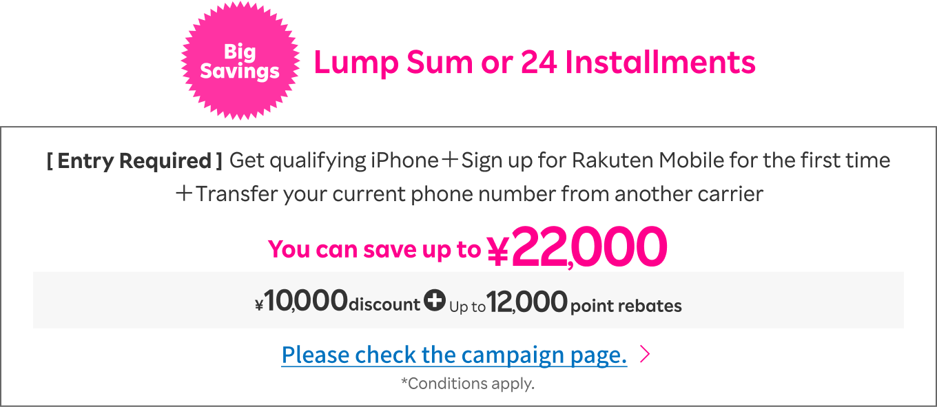 Big Savings Lump Sum or 24 Installments