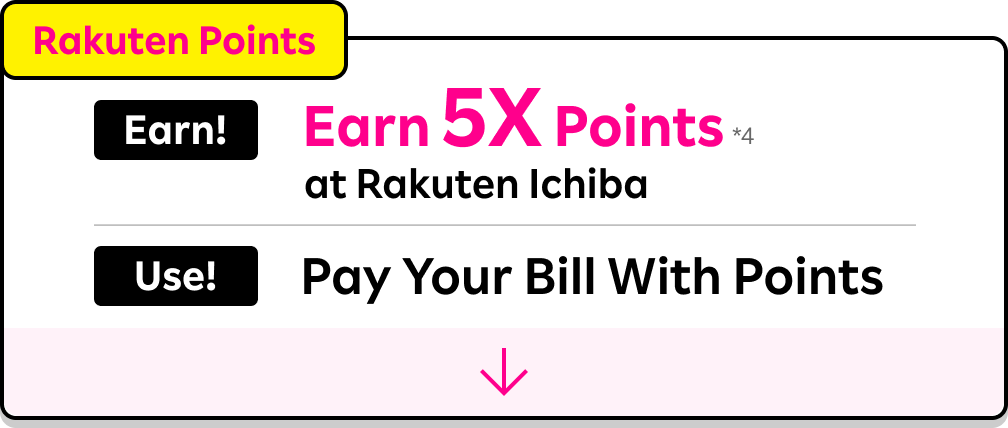 Rakuten Points: Earn 5x points every day at Rakuten Ichiba and pay your smartphone bill with points!