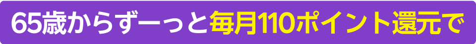 65歳からずーっと毎月110ポイント還元