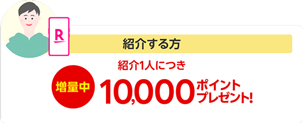 紹介する方は紹介1人につき10,000ポイントプレゼント!