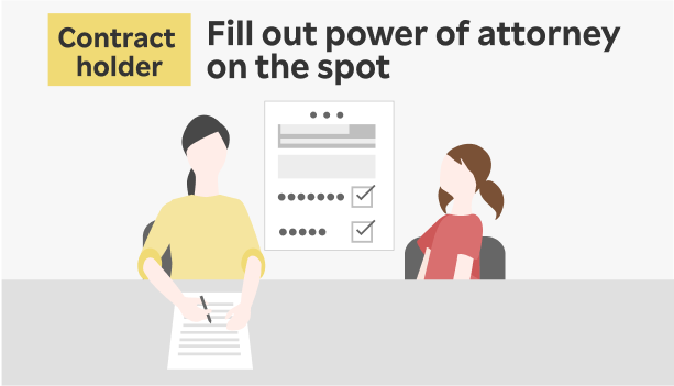 Contract holder: Fill out power of attorney on the spot