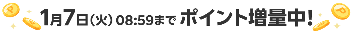 1月7日(火)08:59までポイント増量中！